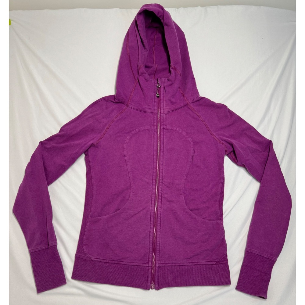 Lululemon Scuba Full Zip Hoodie Magenta Purple Size 8 Activewear Jacket